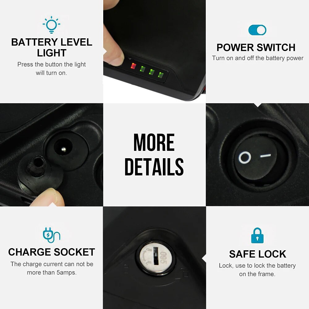 thumbnail image 2 of 48V Ebike Battery 13Ah Reention Dorado Plus Lithium Ion Pack Electric Bicycle Battery For QWIC 2 of 14